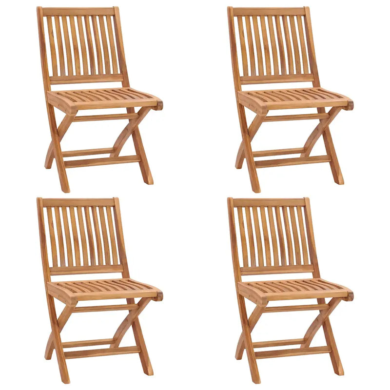 Folding Chairs 4 pcs Solid Teak Wood