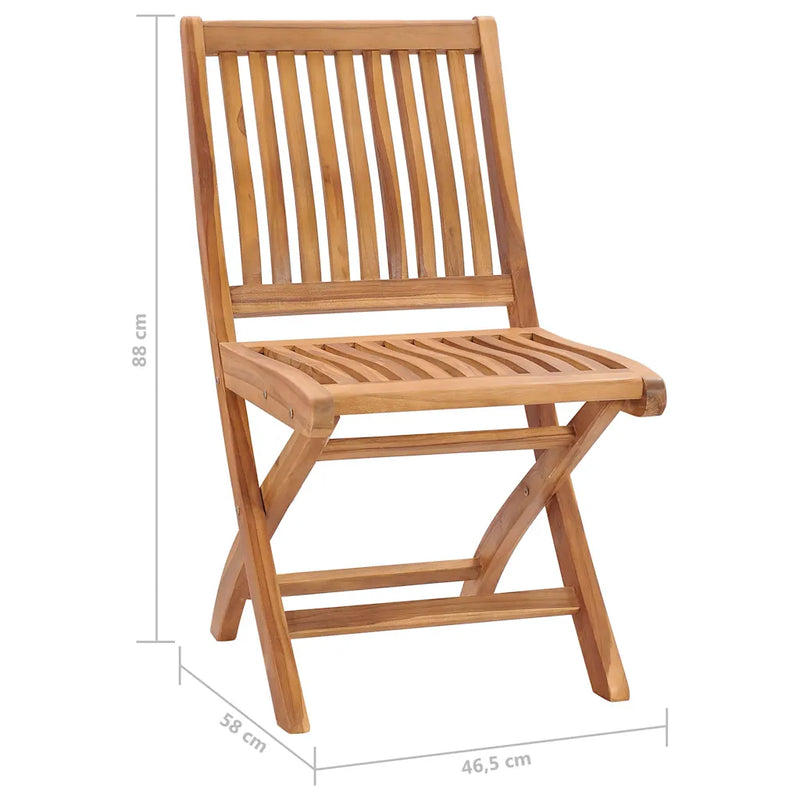 Folding Chairs 4 pcs Solid Teak Wood