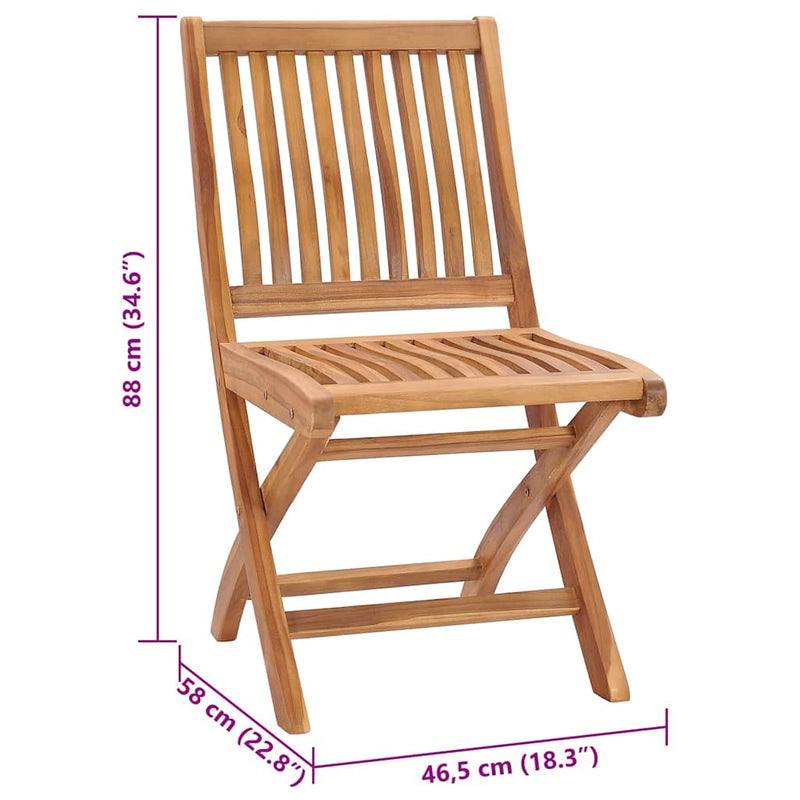 Folding Chairs with Cushions 4 pcs Solid Teak Wood