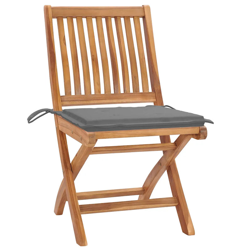 Folding Chairs with Cushions 6 pcs Solid Teak Wood