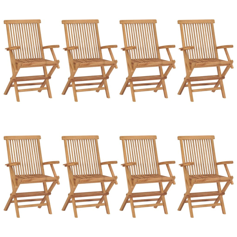 vidaXL Garden Chairs 8 pcs Solid Teak Wood