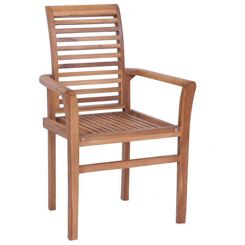 vidaXL Dining Chairs 6 pcs with Anthracite Cushions Solid Teak Wood