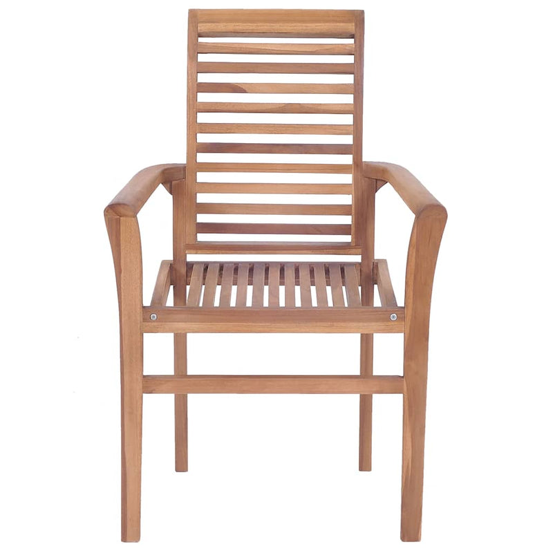 vidaXL Dining Chairs 6 pcs with Anthracite Cushions Solid Teak Wood