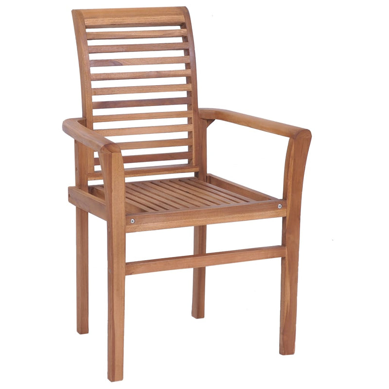 vidaXL Dining Chairs 6 pcs with Anthracite Cushions Solid Teak Wood