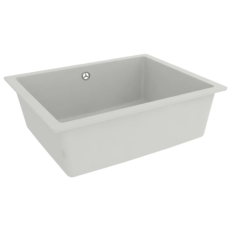 vidaXL Kitchen Sink with Overflow Hole White Granite