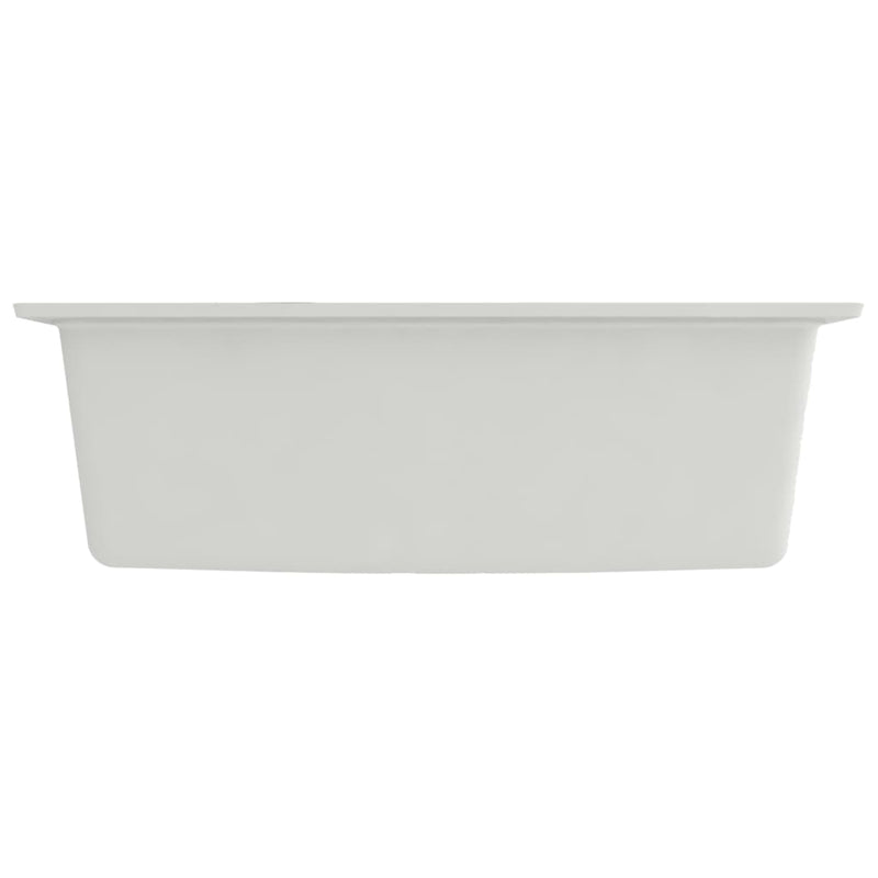 vidaXL Kitchen Sink with Overflow Hole White Granite