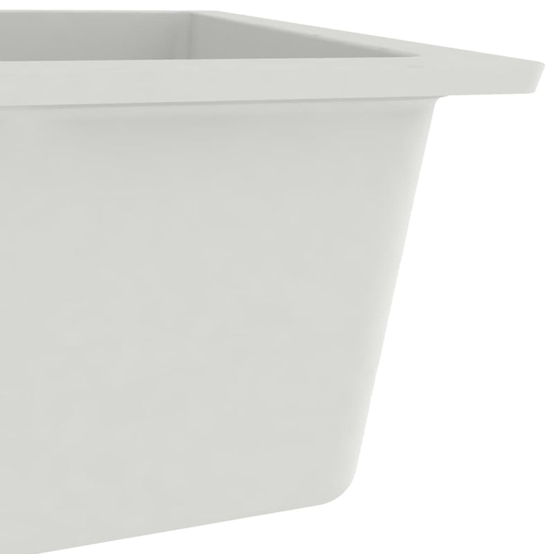 vidaXL Kitchen Sink with Overflow Hole White Granite