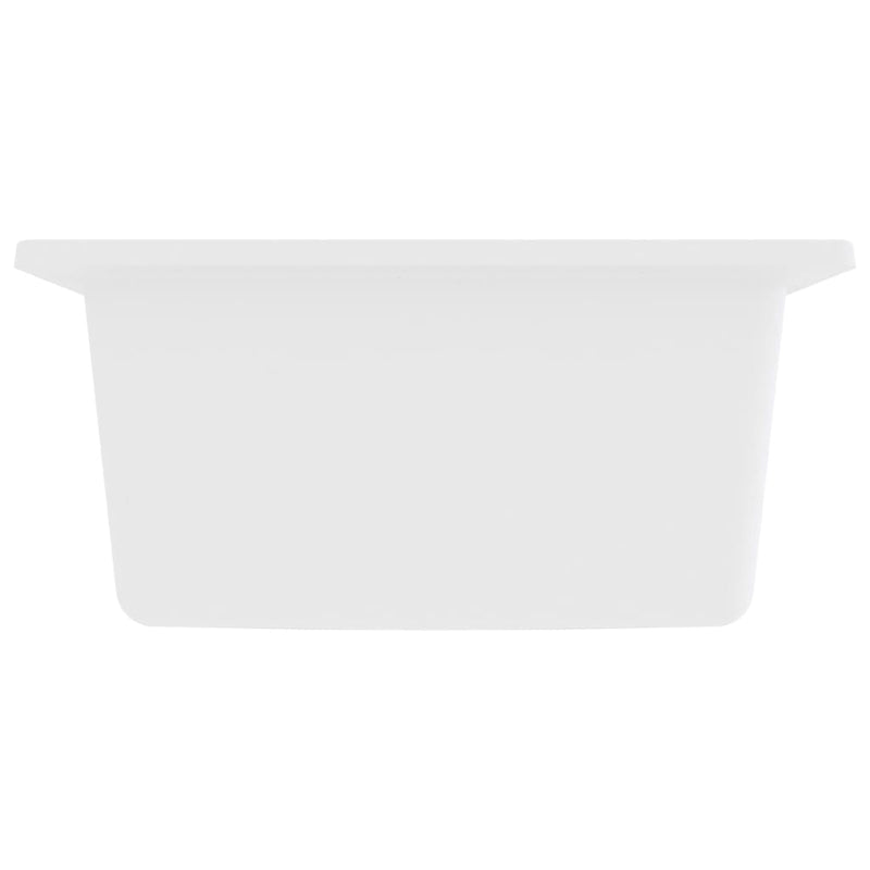 vidaXL Kitchen Sink with Overflow Hole White Granite
