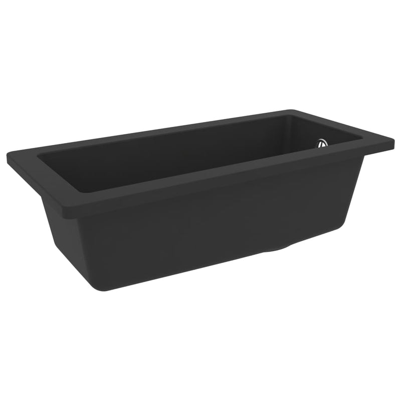 vidaXL Kitchen Sink with Overflow Hole Black Granite