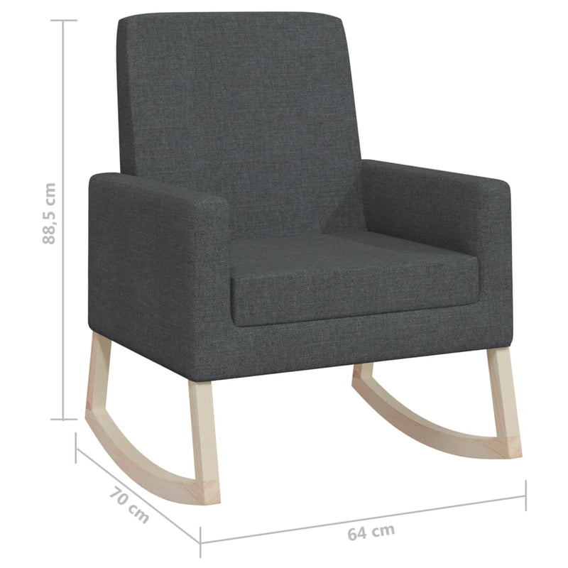 vidaXL Rocking Chair Dark Grey Fabric