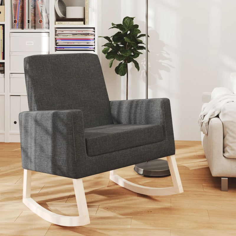 vidaXL Rocking Chair Dark Grey Fabric