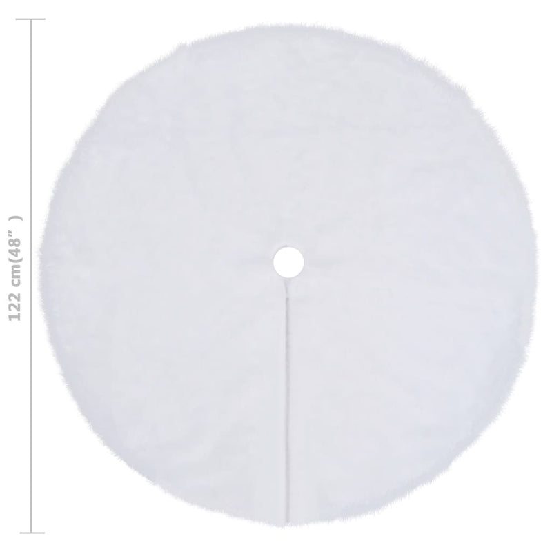 vidaXL Christmas Tree Skirt White 122 cm Faux Fur