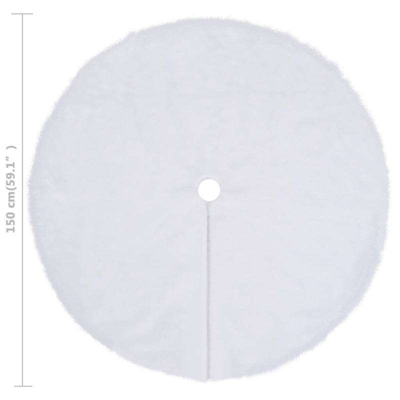 vidaXL Christmas Tree Skirt White 150 cm Faux Fur