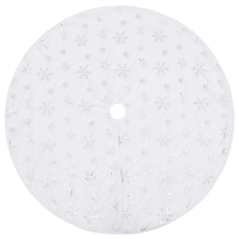vidaXL Luxury Christmas Tree Skirt White 122 cm Faux Fur