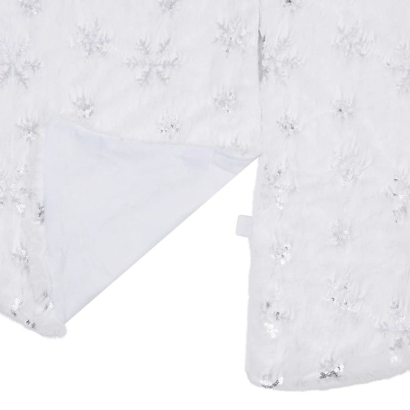 vidaXL Luxury Christmas Tree Skirt White 122 cm Faux Fur
