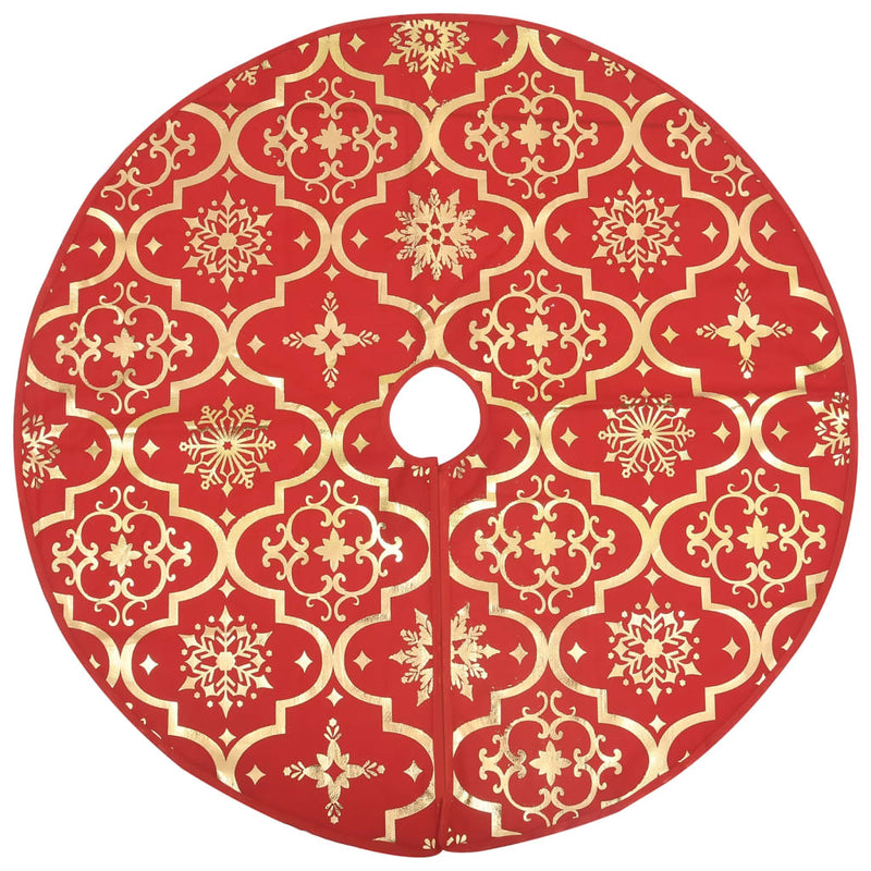 vidaXL Luxury Christmas Tree Skirt with Sock Red 122 cm Fabric