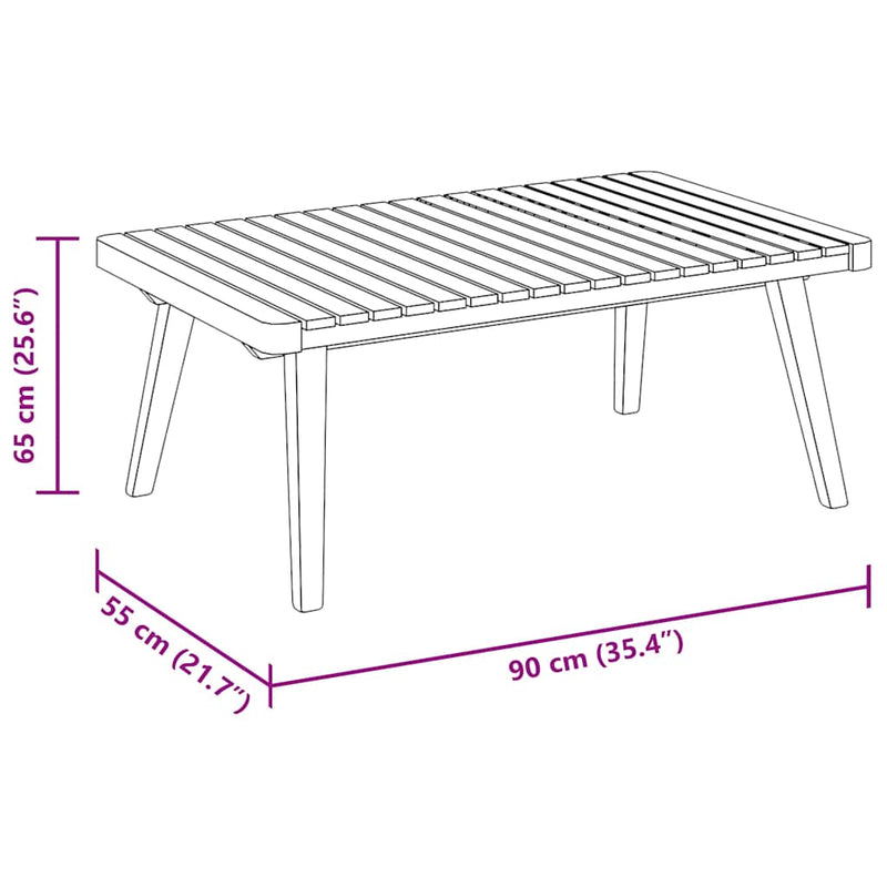 vidaXL 3 Piece Garden Lounge Set with Cushions Solid Acacia Wood