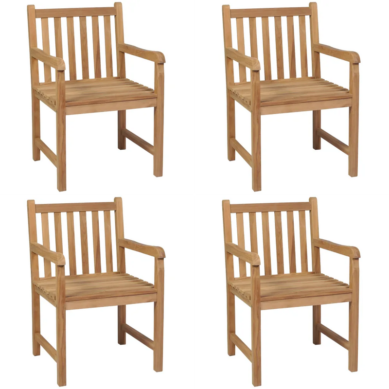 Outdoor Chairs 4 pcs Solid Teak Wood