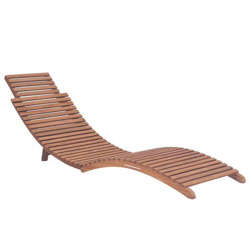 vidaXL Folding Sun Loungers 2 pcs Solid Teak Wood