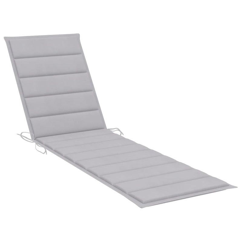 vidaXL Sun Loungers 2 pcs with Table and Cushion Solid Teak Wood