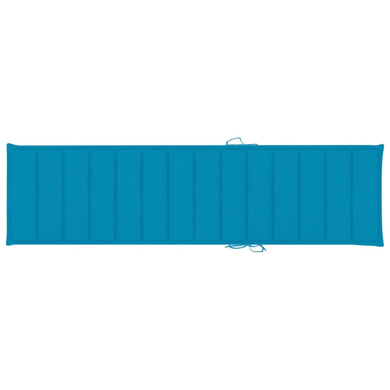 vidaXL Sun Loungers 2 pcs with Blue Cushion Solid Teak Wood