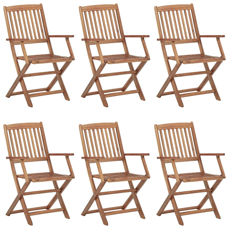 vidaXL Folding Outdoor Chairs 6 pcs Solid Acacia Wood