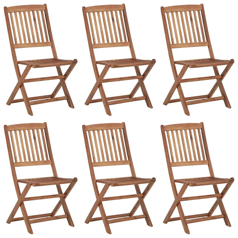Folding Outdoor Chairs 6 pcs Solid Acacia Wood