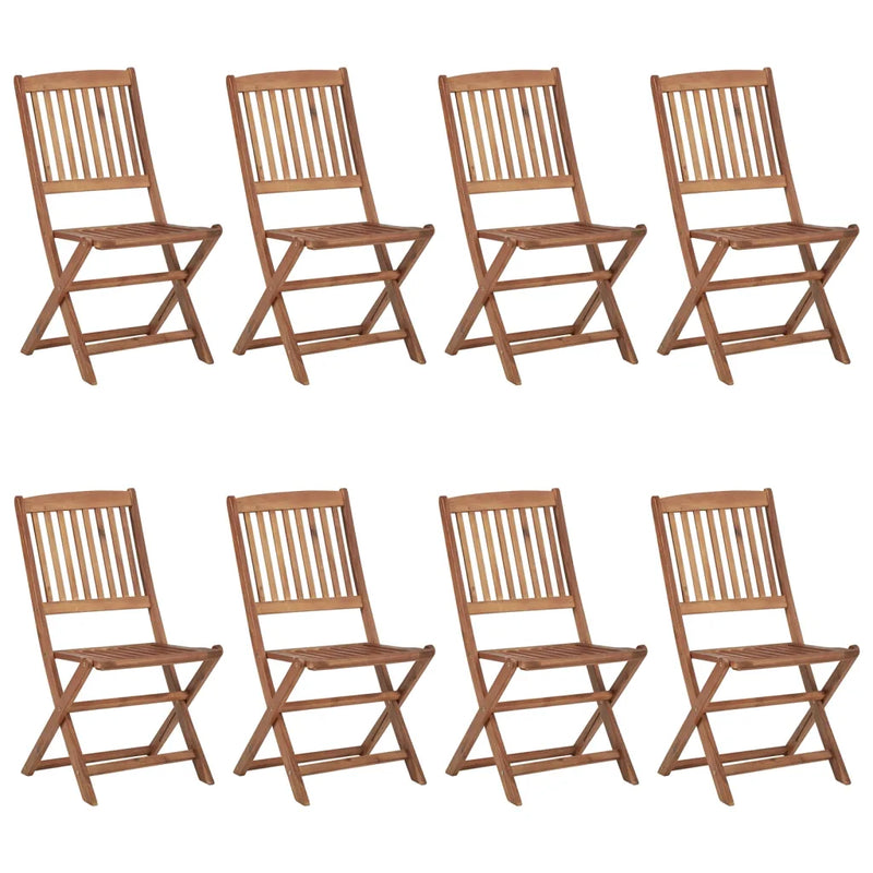 Folding Outdoor Chairs 8 pcs Solid Acacia Wood
