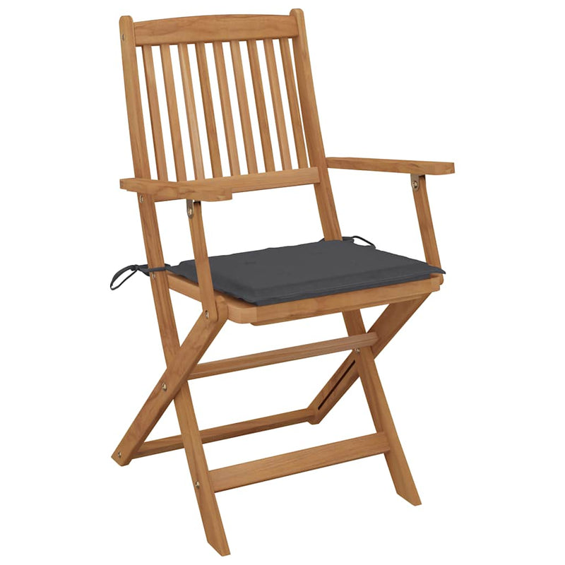 vidaXL Folding Garden Chairs 6 pcs with Cushions Solid Acacia Wood