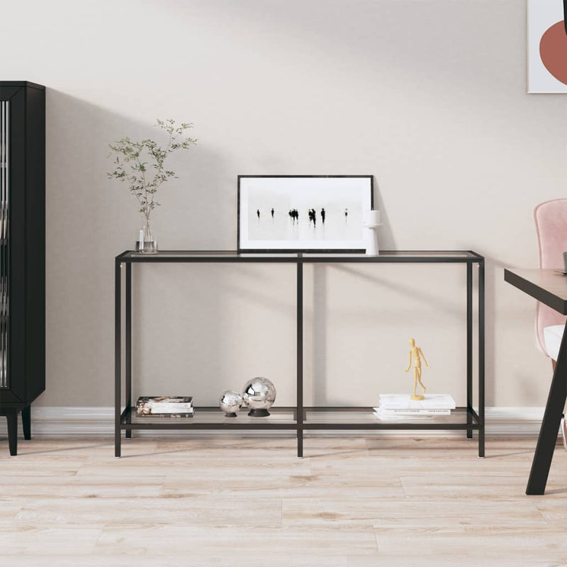 vidaXL Console Table Transparent 140x35x75.5 cm Tempered Glass