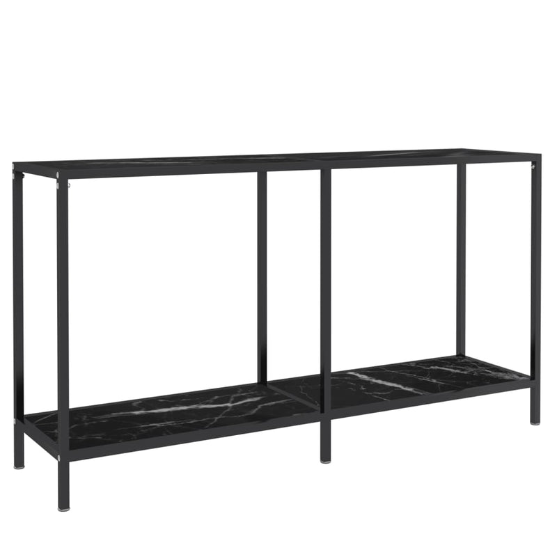 vidaXL Console Table Black 140x35x75.5 cm Tempered Glass