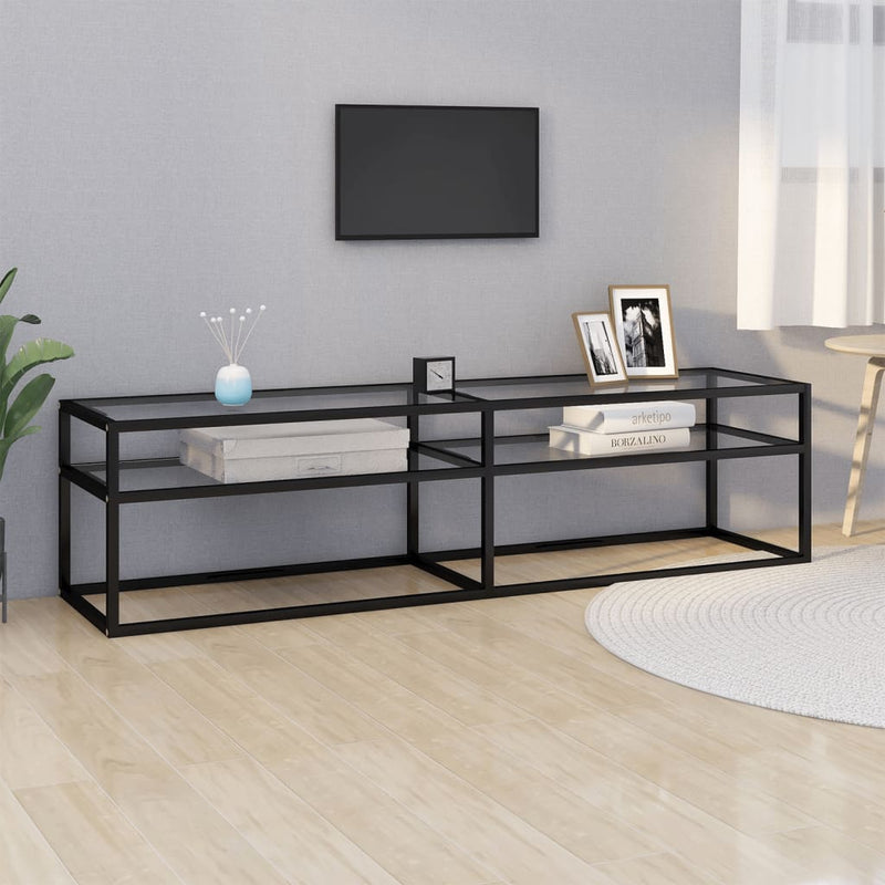 vidaXL TV Cabinet Transparent 160x40x40.5 cm Tempered Glass