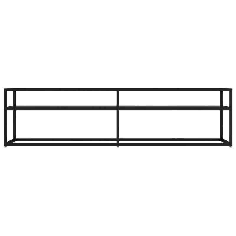 vidaXL TV Cabinet Black 160x40x40.5 cm Tempered Glass