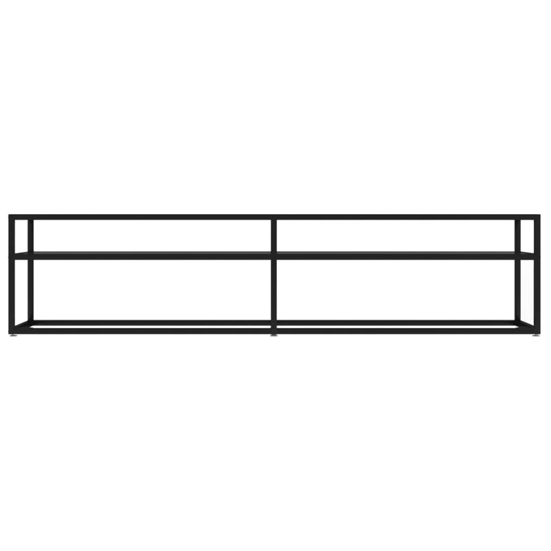 vidaXL TV Cabinet Black 180x40x40.5 cm Tempered Glass