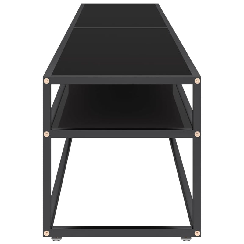 vidaXL TV Cabinet Black 180x40x40.5 cm Tempered Glass