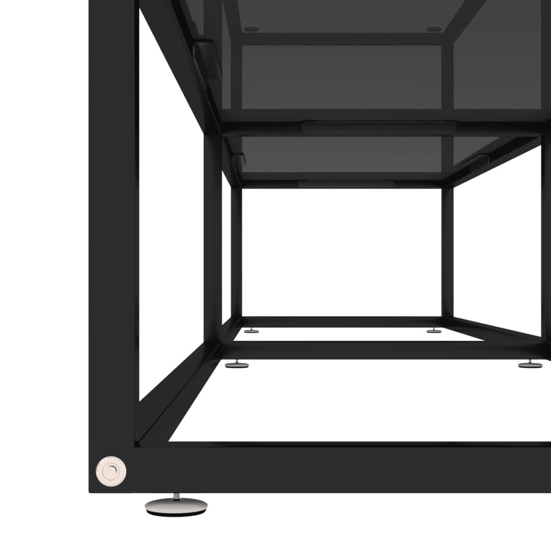vidaXL TV Cabinet Black 180x40x40.5 cm Tempered Glass