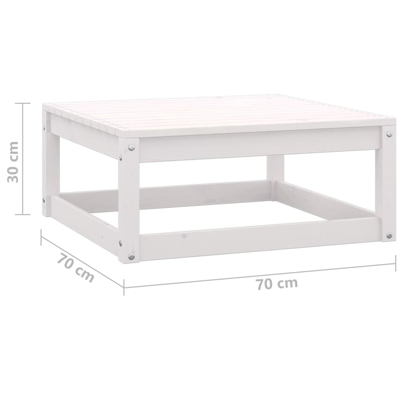 vidaXL 3 Piece Garden Lounge Set White Solid Wood Pine