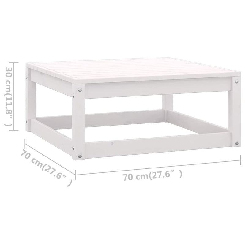 vidaXL 8 Piece Garden Lounge Set White Solid Pinewood