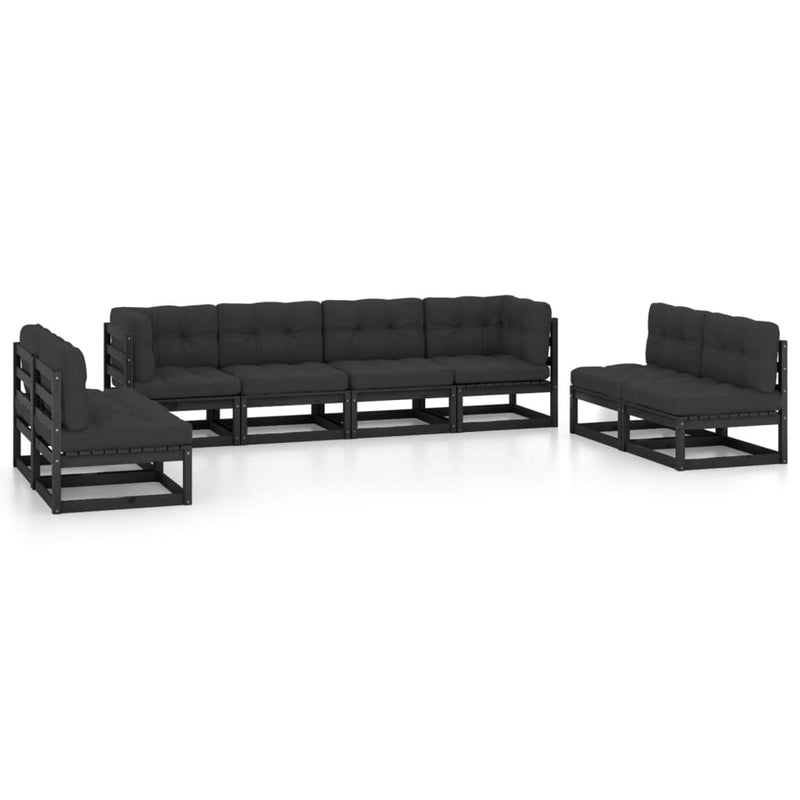 vidaXL 8 Piece Garden Lounge Set with Cushions Solid Pinewood