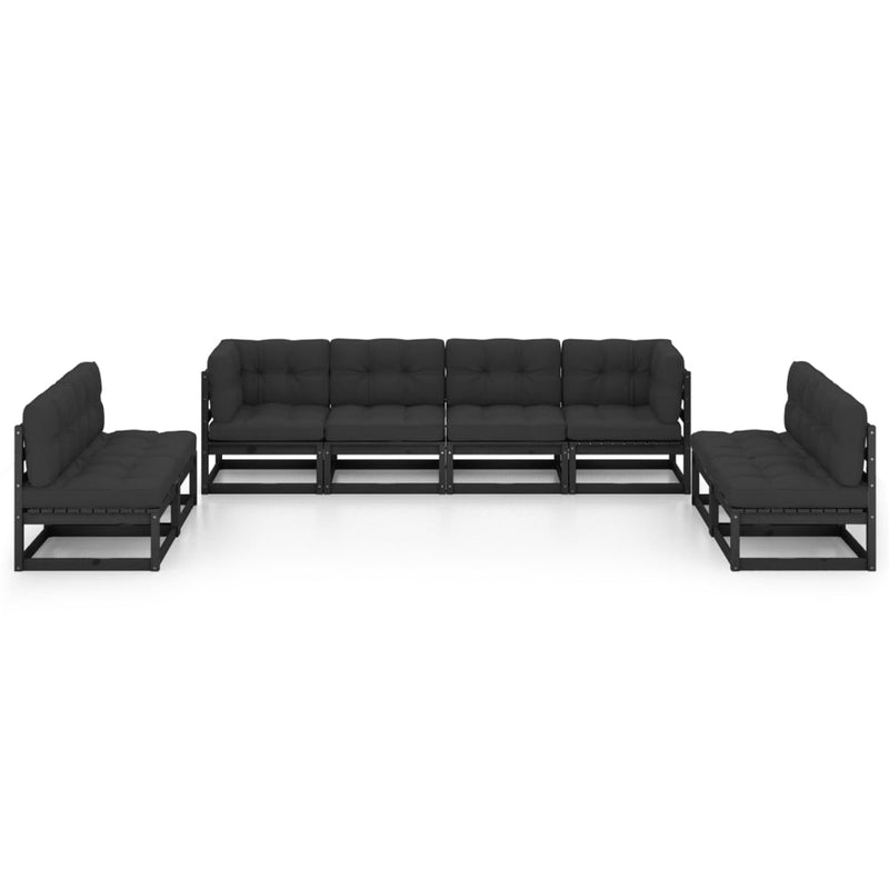 vidaXL 8 Piece Garden Lounge Set with Cushions Solid Pinewood