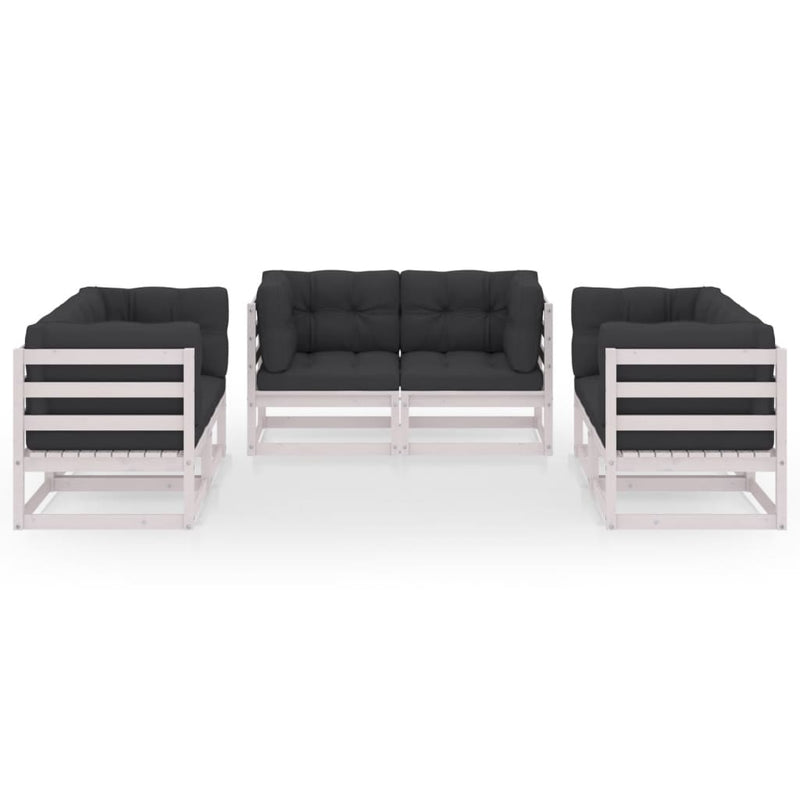 vidaXL 6 Piece Garden Lounge Set with Cushions Solid Pinewood