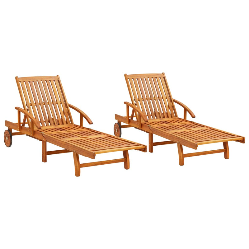 vidaXL Sun Loungers 2 pcs Solid Wood Acacia