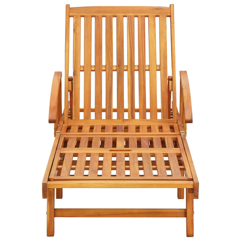Sun Loungers 2 pcs with Cushions Solid Acacia Wood