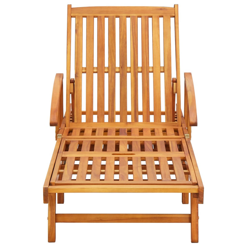 vidaXL Sun Loungers 2 pcs with Table and Cushions Solid Wood Acacia