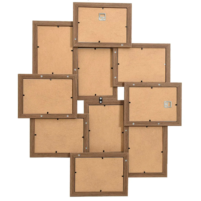 Collage Photo Frame for Picture 10 pcs 10x15 cm Light Brown MDF