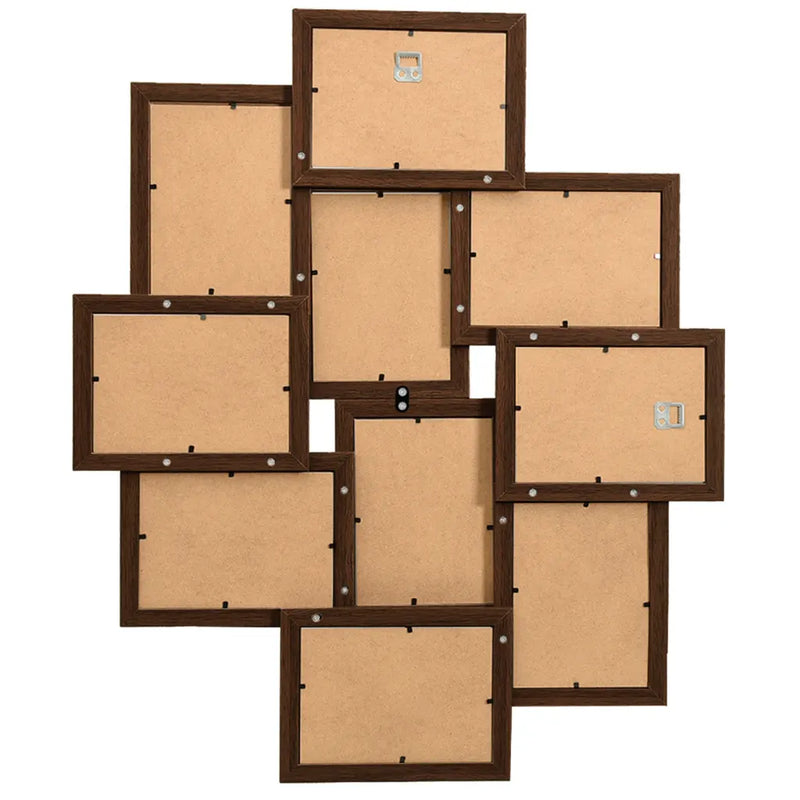Collage Photo Frame for Picture 10 pcs 10x15 cm Dark Brown MDF