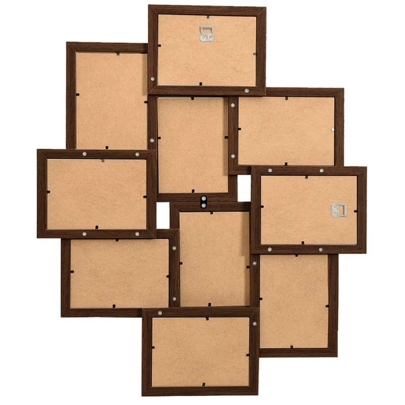 Collage Photo Frame for Picture 10 pcs 13x18 cm Dark Brown MDF
