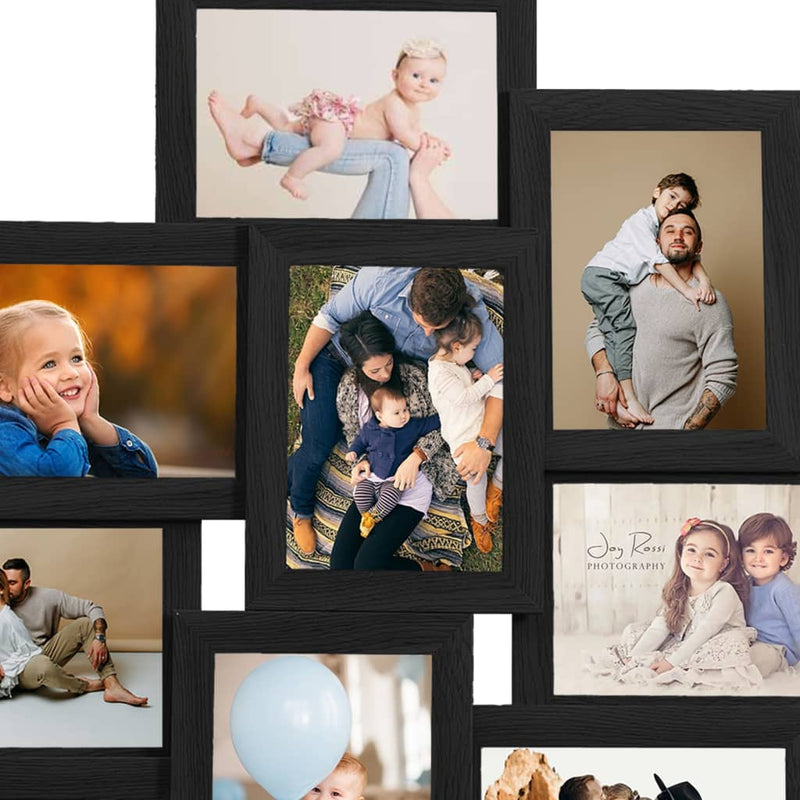 vidaXL Collage Photo Frame for Picture 10 pcs 10x15 cm Black MDF