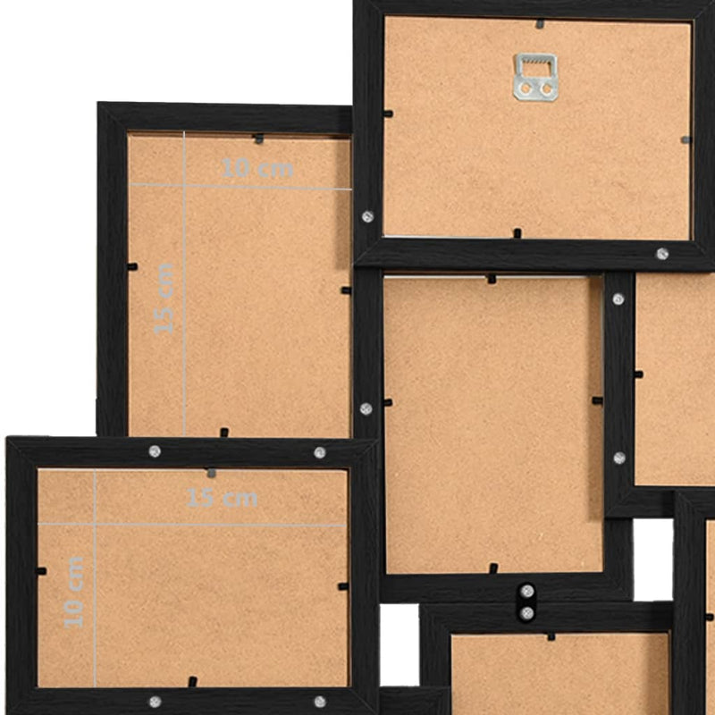 vidaXL Collage Photo Frame for Picture 10 pcs 10x15 cm Black MDF