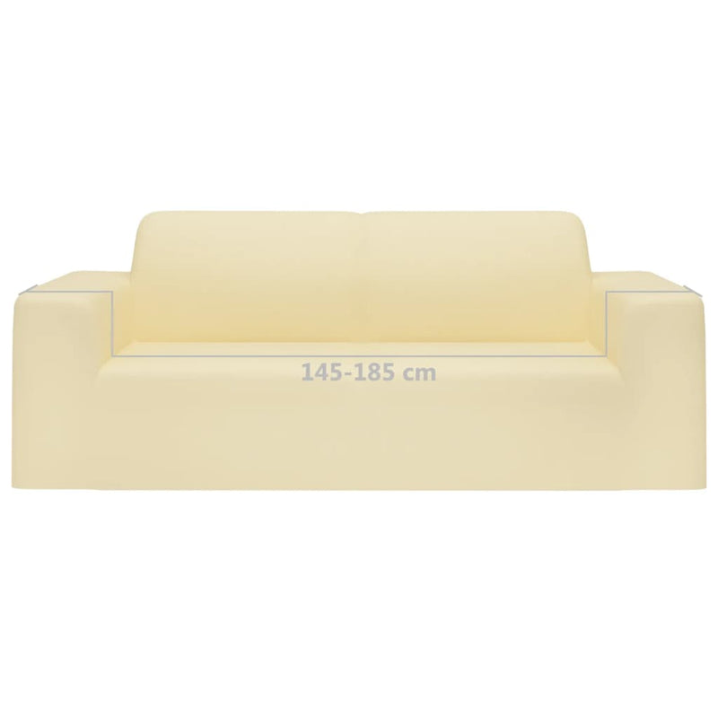 vidaXL 2-Seater Stretch Couch Slipcover Cream Polyester Jersey